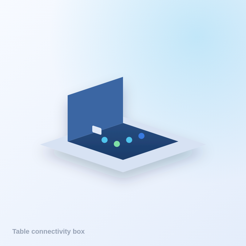 Flip-up table connectivity box