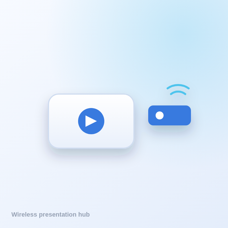 Wireless presentation hub with two buttons